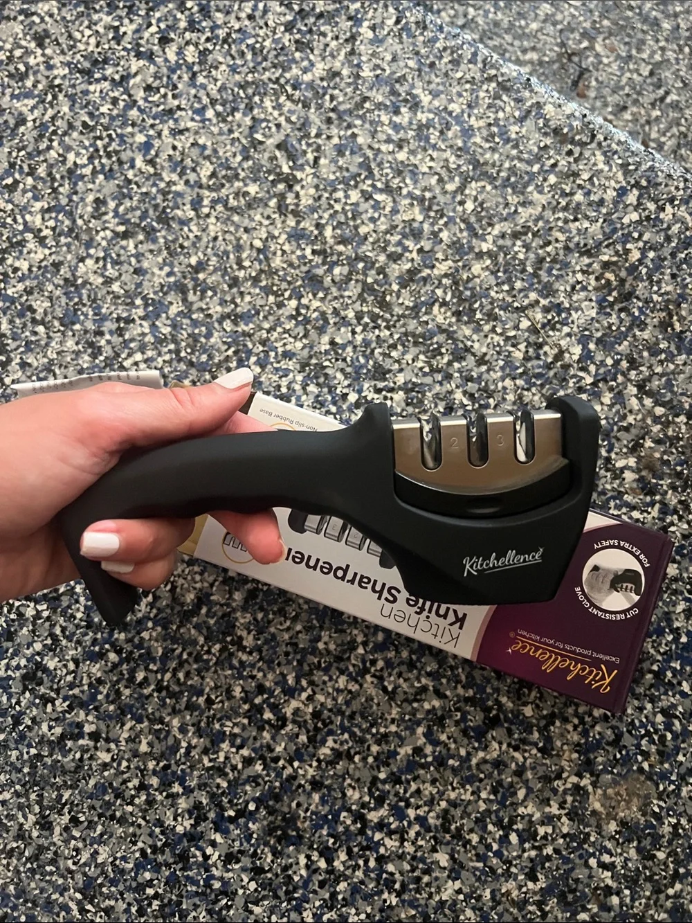Black Kitchen Knife Sharpener - 3-Stage Edge Restoration